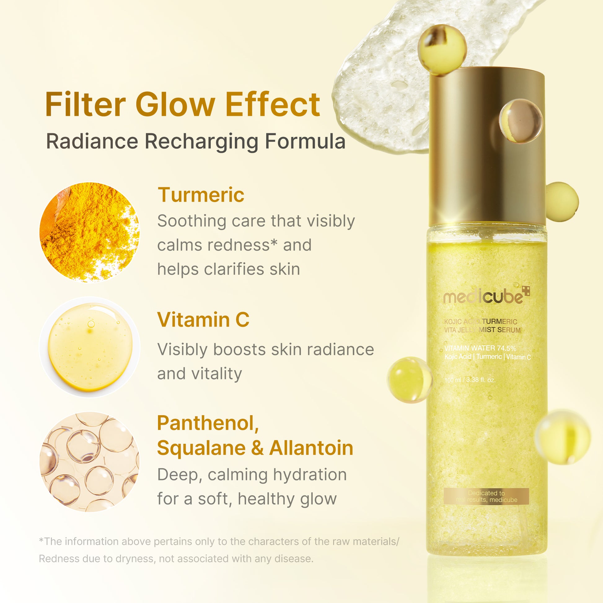 Kojic Acid Turmeric Vitamin Gold Jelly Mist Serum - medicube.us